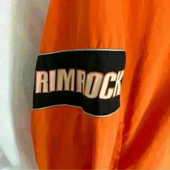 Rim Rocka Neon Orange 1/4 Zip Hooded Windbreaker Size XL (18/20) Y2K - Picture 4 of 4